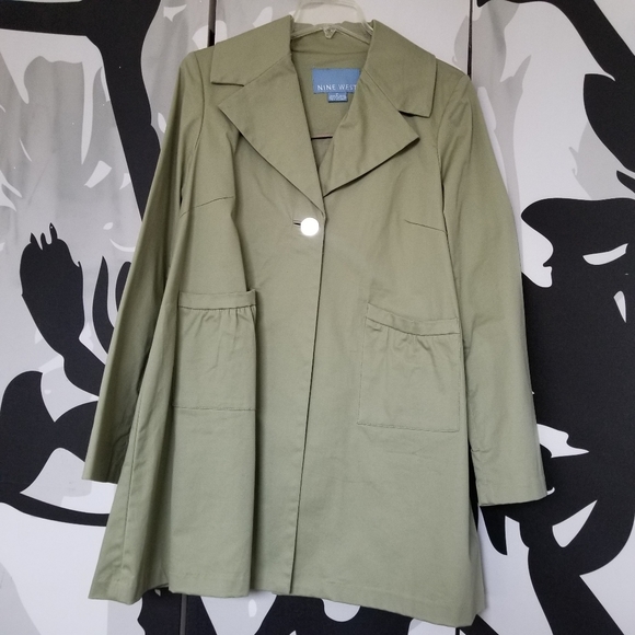 NEW Nine West Pale Green Babydoll Jacket Size M - Picture 1 of 2